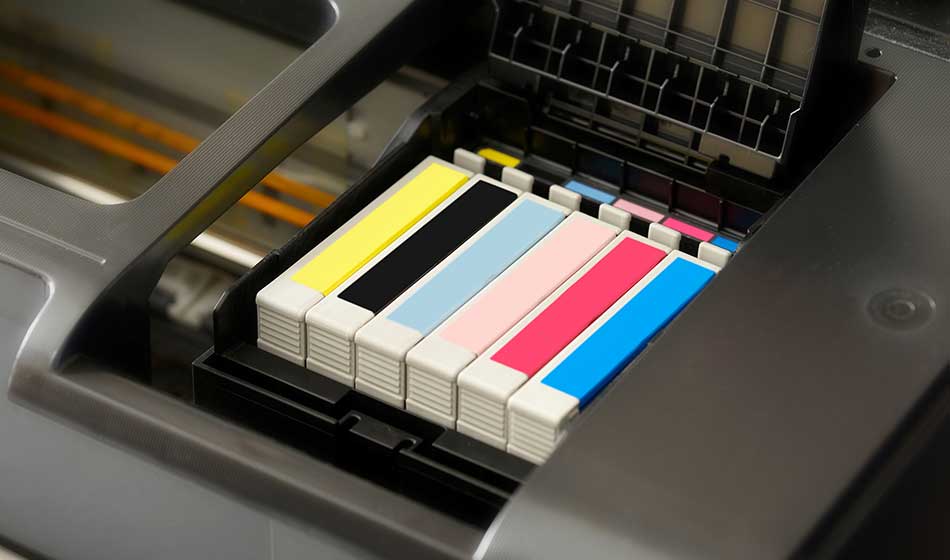 Ink cartridges in a printer