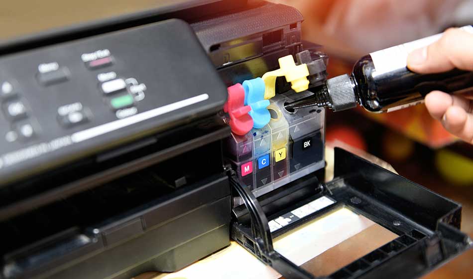refill ink tank printer at office